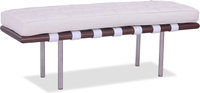 Barcelona 2 seater Bench White/Walnut image.