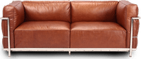 LC3 Style 2 Seater Grand Sofa  Dark Tan image.