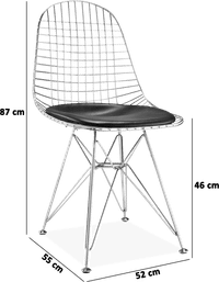 DKR Style Wire Dining Chair White image.