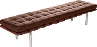 Barcelona 3 Seater Bench Tan/Walnut image.