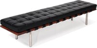 Barcelona 3 Seater Bench Black/Walnut image.