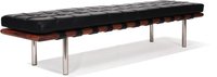 Barcelona 3 Seater Bench Black/Walnut image.