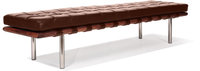 Barcelona 3 Seater Bench Tan/Walnut image.