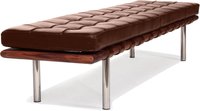 Barcelona 3 Seater Bench Tan/Walnut image.