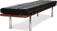 Barcelona 3 Seater Bench Black/Walnut image.