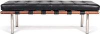Barcelona 2 seater Bench Black/Walnut image.
