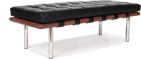 Barcelona 2 seater Bench Black/Walnut image.