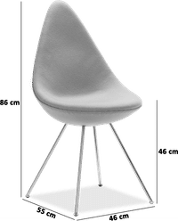 Drop Chair Premium Leather/White image.