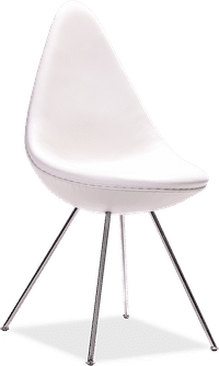 Drop Chair Premium Leather/White image.