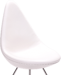 Drop Chair Premium Leather/White image.