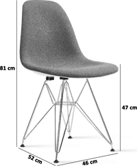 DSR Style Upholstered Dining Chair Charcoal Grey image.