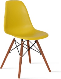 DSW Style Chair Mustard/Dark Wood image.