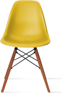 DSW Style Chair Mustard/Dark Wood image.