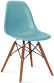 DSW Style Chair Teal/Dark Wood image.