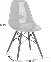 DSW Style Transparent Chair Clear/Light Wood image.