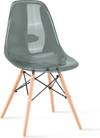 DSW Style Transparent Chair Moss Grey/Light Wood image.