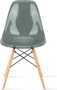 DSW Style Transparent Chair Moss Grey/Light Wood image.
