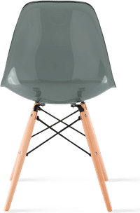 DSW Style Transparent Chair Moss Grey/Light Wood image.
