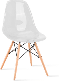 DSW Style Transparent Chair Clear/Light Wood image.