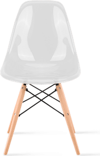 DSW Style Transparent Chair Clear/Light Wood image.