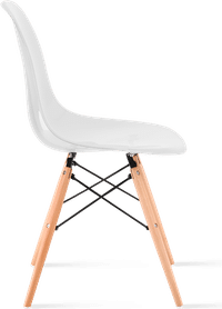 DSW Style Transparent Chair Clear/Light Wood image.