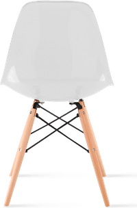 DSW Style Transparent Chair Clear/Light Wood image.
