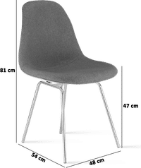 DSX Style Upholstered Dining Chair Charcoal Grey image.
