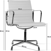 Eames Style Office Chair EA108 Leather Black image.