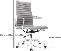 Eames Style Office Chair EA119 Fabric Blue image.