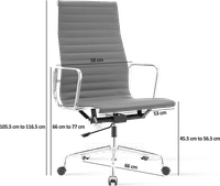 Eames Style Office Chair EA119 Leather Black image.