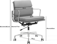Eames Style Office Chair EA217 Leather Grey image.