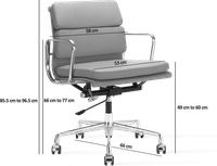 Eames Style Office Chair EA217 Leather Black image.
