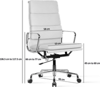 Eames Style Office Chair EA219 Leather Black image.