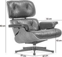 Eames Style Lounge Chair 670 Italian Leather/Mocha/Walnut Veneer image.