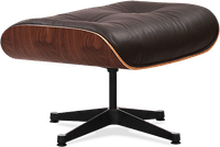 Eames Style Lounge Chair 670 Stool Italian Leather/Mocha/Walnut image.