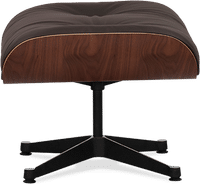 Eames Style Lounge Chair 670 Stool Italian Leather/Mocha/Walnut image.