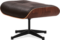 Eames Style Lounge Chair 670 Stool Italian Leather/Mocha/Walnut image.
