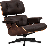Eames Style Lounge Chair 670 Italian Leather/Mocha/Walnut Veneer image.
