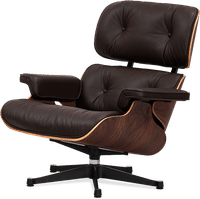 Eames Style Lounge Chair 670 Italian Leather/Mocha/Walnut Veneer image.