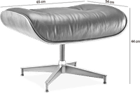 Eames Style Lounge Stool H Miller Version Premium Leather/White/Rosewood image.