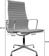 Eames Style Office Chair EA109 Leather Black image.