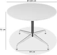 Eames Style Round Conference Table Black/120 CM image.