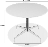 Eames Style Round Conference Table White/120 CM image.