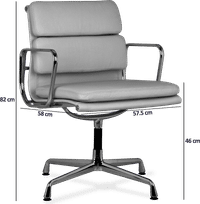 Eames Style Soft Pad Office Chair EA208 Black image.