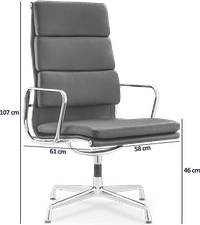 Eames Style Soft Pad Office Chair EA215 Black image.