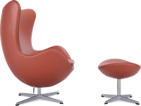 The Egg Chair Premium Leather/Without piping/Caramel Aniline image.