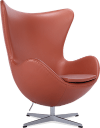 The Egg Chair Premium Leather/Without piping/Caramel Aniline image.