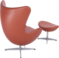 The Egg Chair Premium Leather/Without piping/Caramel Aniline image.