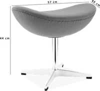 Egg Stool Italian Leather/With piping/Black image.