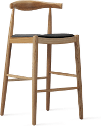 Elbow Style Bar Stool Black/Solid Oak image.